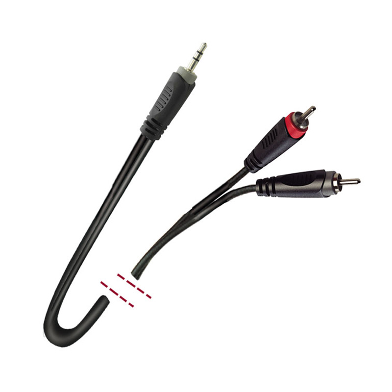 Cable de señal. 1 Mini Jack estéreo macho – 2 RCA macho. 1m. MK70, MARK