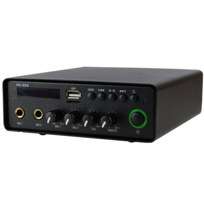 Amplificador de audio 30w, instalación, domestico, 4-8ohm, aux, usb, bt, line out, mic. KUNNEN PA302MBT