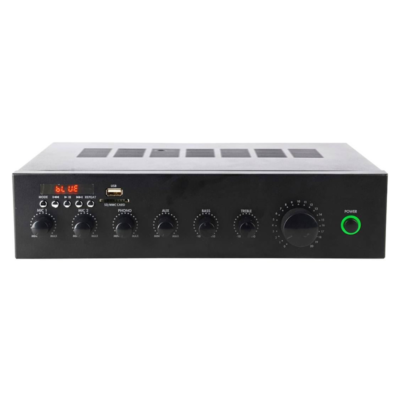 Amplificador de audio 60w, instalación, 70/100v, 4-8ohm, aux, usb, bt, phono. KUNNEN PA60 MBT