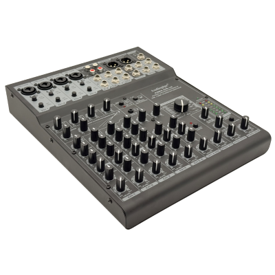 Consola Mezcladora de 8 Canales con DSP, USB interface. Audiopipe AQM-D8-UI